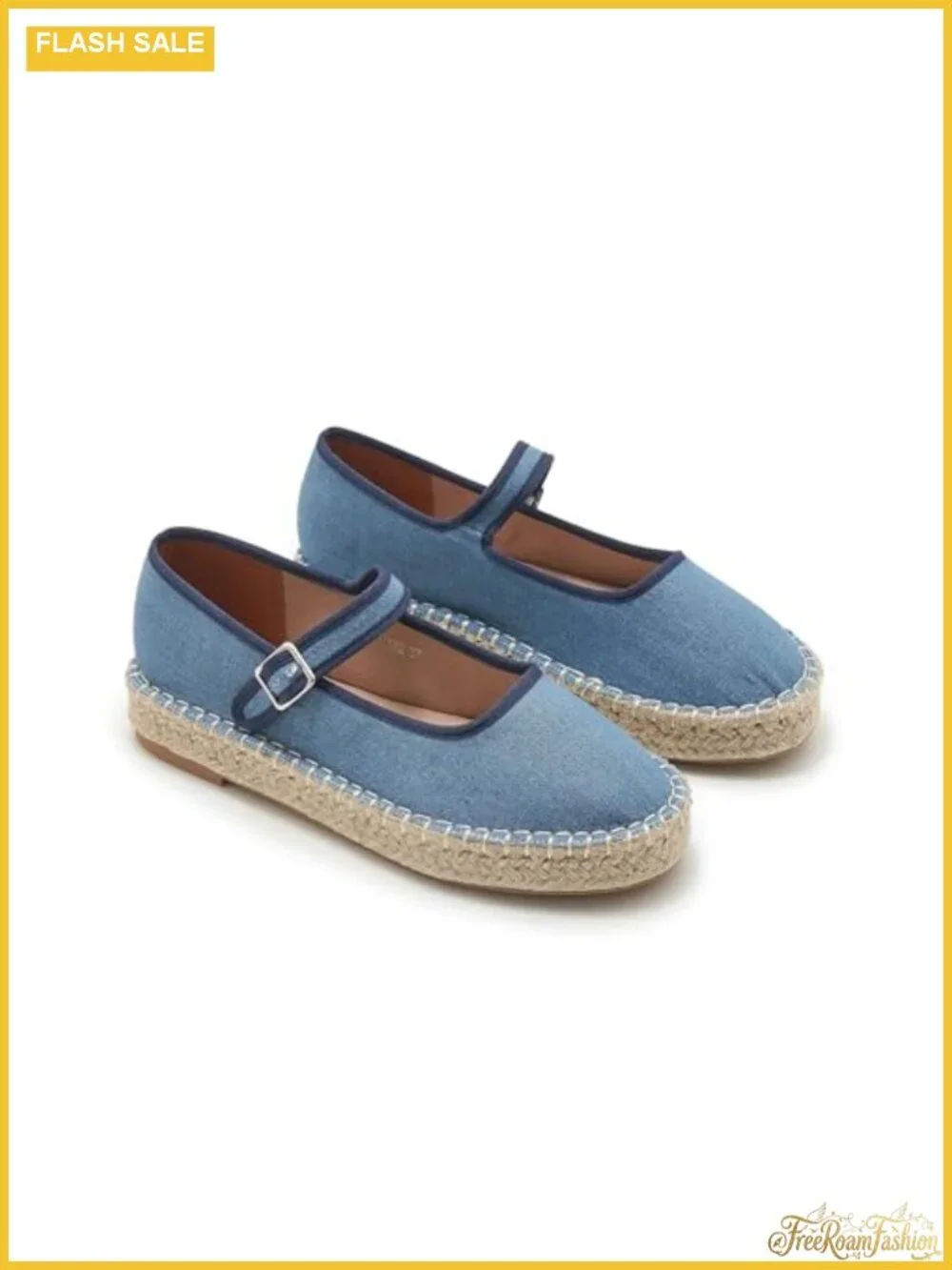 Women Canvas Mary Jane Espadrilles Closed Toe Casual Platform Flats